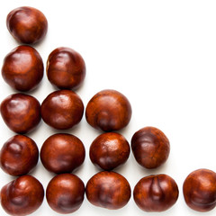 Obraz premium Chestnuts on a white.