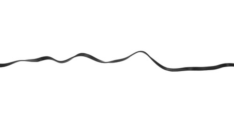 Black cable isolated on white background