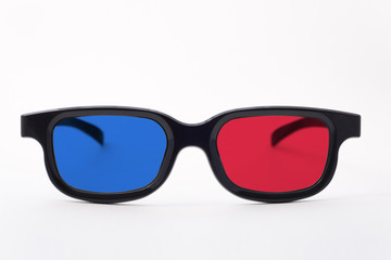 3d glasses on a white background isolated. Cinema glasses frontally.