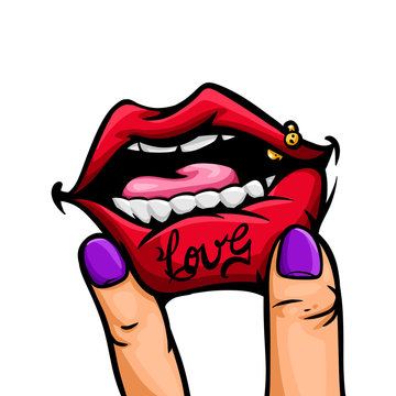 Lips red love illustration heart