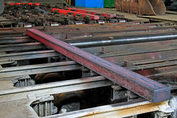 hot steel ingot in a production workshop