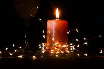 blazing Orange candle in the dark