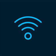 Blue wireless connection symbol vector