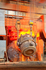 converter filling scrap iron and steel, in a iron and steel co., China