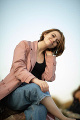 Street photo shoot with a wonderful girl.Photo shoot in Moscow in the great hearth, the whipping Kolomenskoye