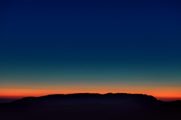 Early morning. Dawn over the mountains of the North Caucasus in Russia.