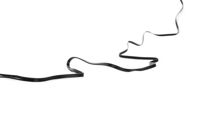Black cable isolated on white background