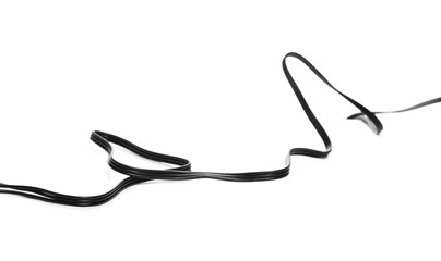 Black cable isolated on white background