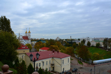 Vitebsk, Belarus - 10/06/2018: top view of the city center