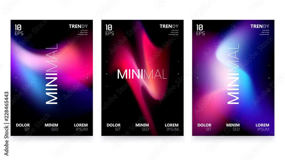 Canvas Prints abstract vivid colorful a4 posters set. trendy fluid gradient