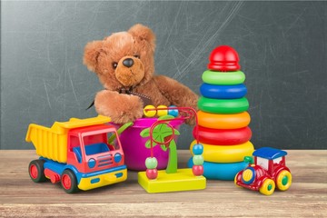 Toys collection isolated on  background