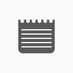 notepaper icon, notepad vector