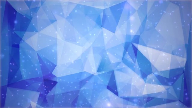 Glow blue crystal ice Christmas looped animation background 
