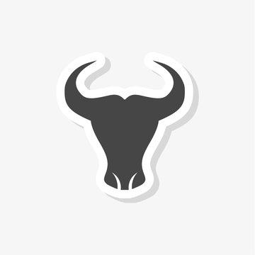 Bull Face Logo, Business sticker on a White Background 
