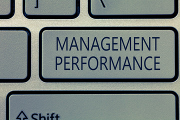 Writing note showing Management Performance. Business photo showcasing feedback on Managerial Skills and Competencies.