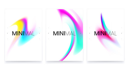 Abstract Vivid Colorful A4 Posters Set. Trendy Fluid Gradient