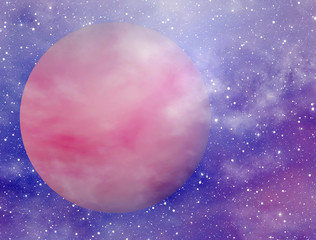 red planet on cosmos stars backgrounds