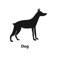 Dog symbol simple stroke on white background logo text