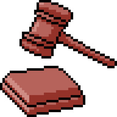 Fototapeta premium vector pixel art judge hammer
