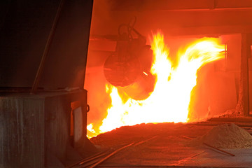 iron works blast furnace flame