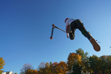 Image of stunt on the scooter