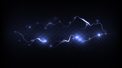 Realistic blue lightning bolt