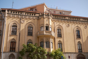 Fototapeta na wymiar Palermo, Italy - September 11, 2018 : Ancient building in Palermo