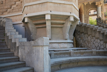 Palermo, Italy - September 11, 2018 : Details of the stairs of Villino Florio