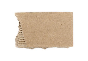 Obraz premium Cardboard scrap isolated on white background, top view