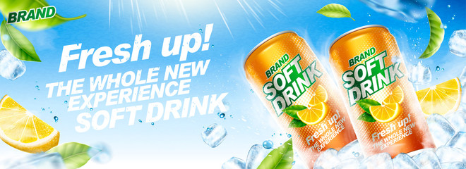 Refreshing soft drink banner ads