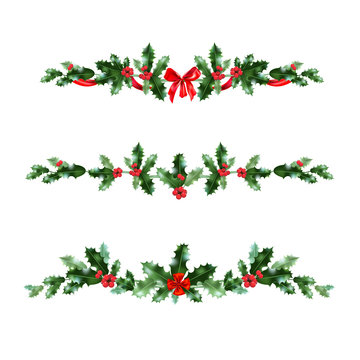 Holly holiday banner