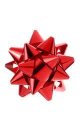 red package bow isolated on white background with clipping path included