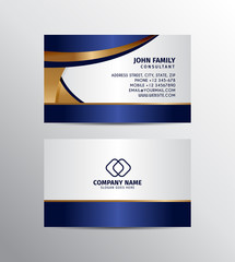 Modern Gold and Blue Business Card Template