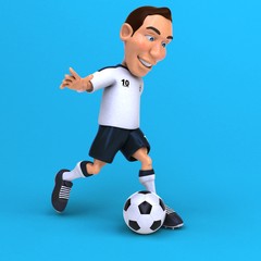 Fun football player - 3D Illustration