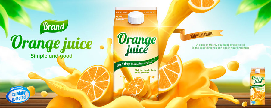Orange juice drink banner ads