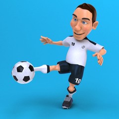 Fun football player - 3D Illustration