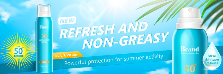 Summer sun spray banner ads