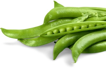 Fresh peas isolated on white background