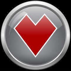 Heart glass button vector illustration