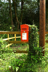 Rural Vintage  Post Box fixed to an ivy coloured pole