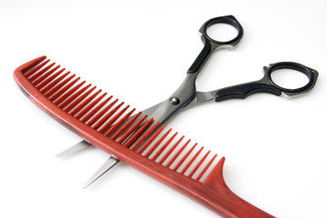 comb and scissors