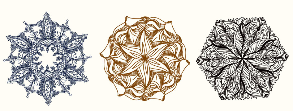 mandals  on white background