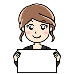  女性会社員OLの案内紹介看板