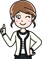  女性会社員OLの案内紹介ワンポイント