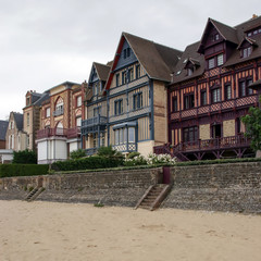 timbered houses at trouville beach