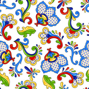 Mexican seamless pattern flowers.