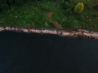 Big Oka river from the height of summer day