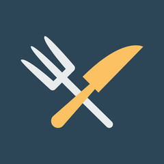 Silhouette icon knife and fork