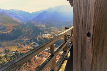 Fototapeta premium Top view of Yamadera temple at Yamagata-shi Japan 