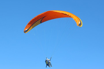 Tandem Paraglider flying